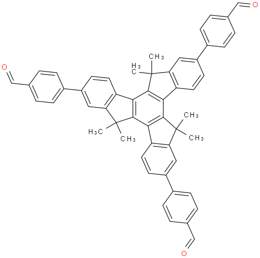 4,4',4''-(5,5,10,10,15,15-hexamethyl-10,15-dihydro-5H-diindeno[1,2-a:1',2'-c]fluorene-2,7,12-triyl)tribenzaldehyde