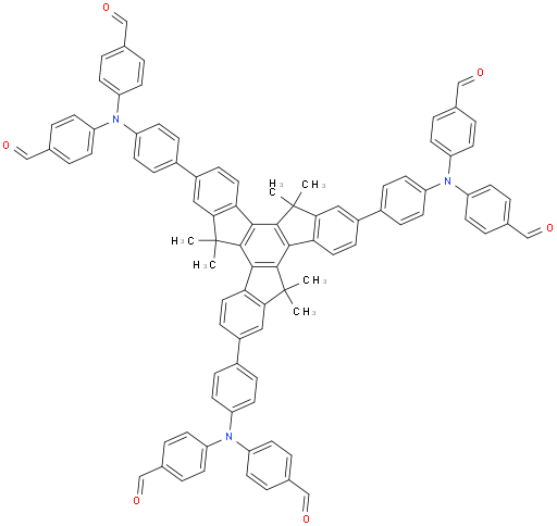 4,4',4'',4''',4'''',4'''''-(((5,5,10,10,15,15-hexamethyl-10,15-dihydro-5H-diindeno[1,2-a:1',2'-c]fluorene-2,7,12-triyl)tris(benzene-4,1-diyl))tris(azanetriyl))hexabenzaldehyde