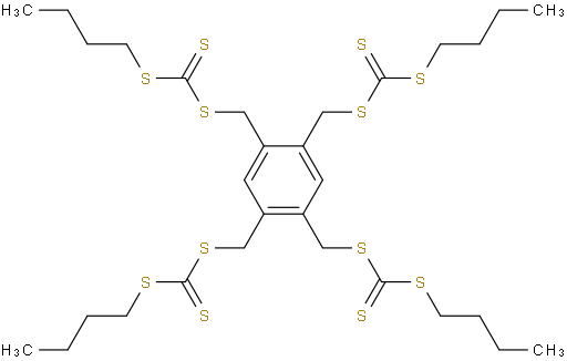 苯 -1,2,4,5-四(亚甲基)四丁基四(三硫代碳酸酯)
