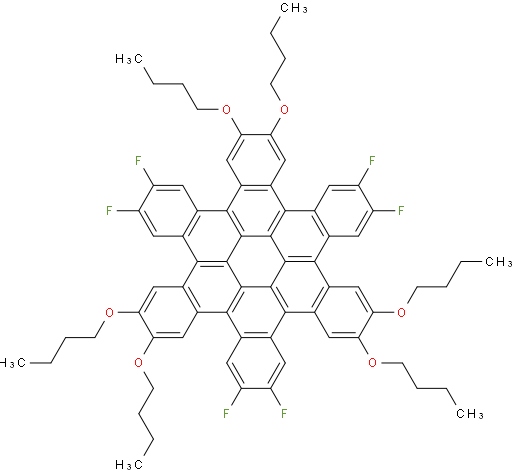 2,3,10,11,18,19-hexabutoxy-6,7,14,15,22,23-hexafluorotrinaphtho[1,2,3,4-fgh:1',2',3',4'-pqr:1'',2'',3'',4''-za1b1]trinaphthylene