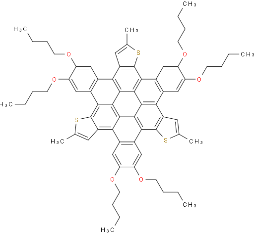 5,6,12,13,19,20-hexabutoxy-2,9,16-trimethyltribenzo[3,4:7,8:11,12]coroneno[1,2-b:5,6-b':9,10-b'']trithiophene