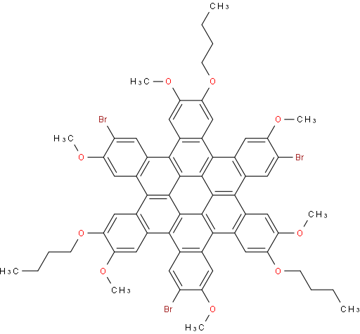 2,10,18-tribromo-6,14,22-tributoxy-3,7,11,15,19,23-hexamethoxytrinaphtho[1,2,3,4-fgh:1',2',3',4'-pqr:1'',2'',3'',4''-za1b1]trinaphthylene