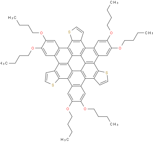 5,6,12,13,19,20-hexabutoxytribenzo[3,4:7,8:11,12]coroneno[1,2-b:5,6-b':9,10-b'']trithiophene
