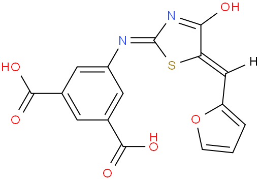 5-{[5-(2-呋喃亚甲基)-4-氧代-4,5-二氢-1,3-噻唑-2-基]氨基}1,3-苯二甲酸