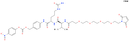 4-((17S,20S)-1-(2,5-Dioxo-2,5-dihydro-1H-pyrrol-1-yl)-17-isopropyl-15,18-dioxo-20-(3-ureidopropyl)-3,6,9,12-tetraoxa-16,19-diazahenicosanamido)benzyl (4-nitrophenyl) carbonate